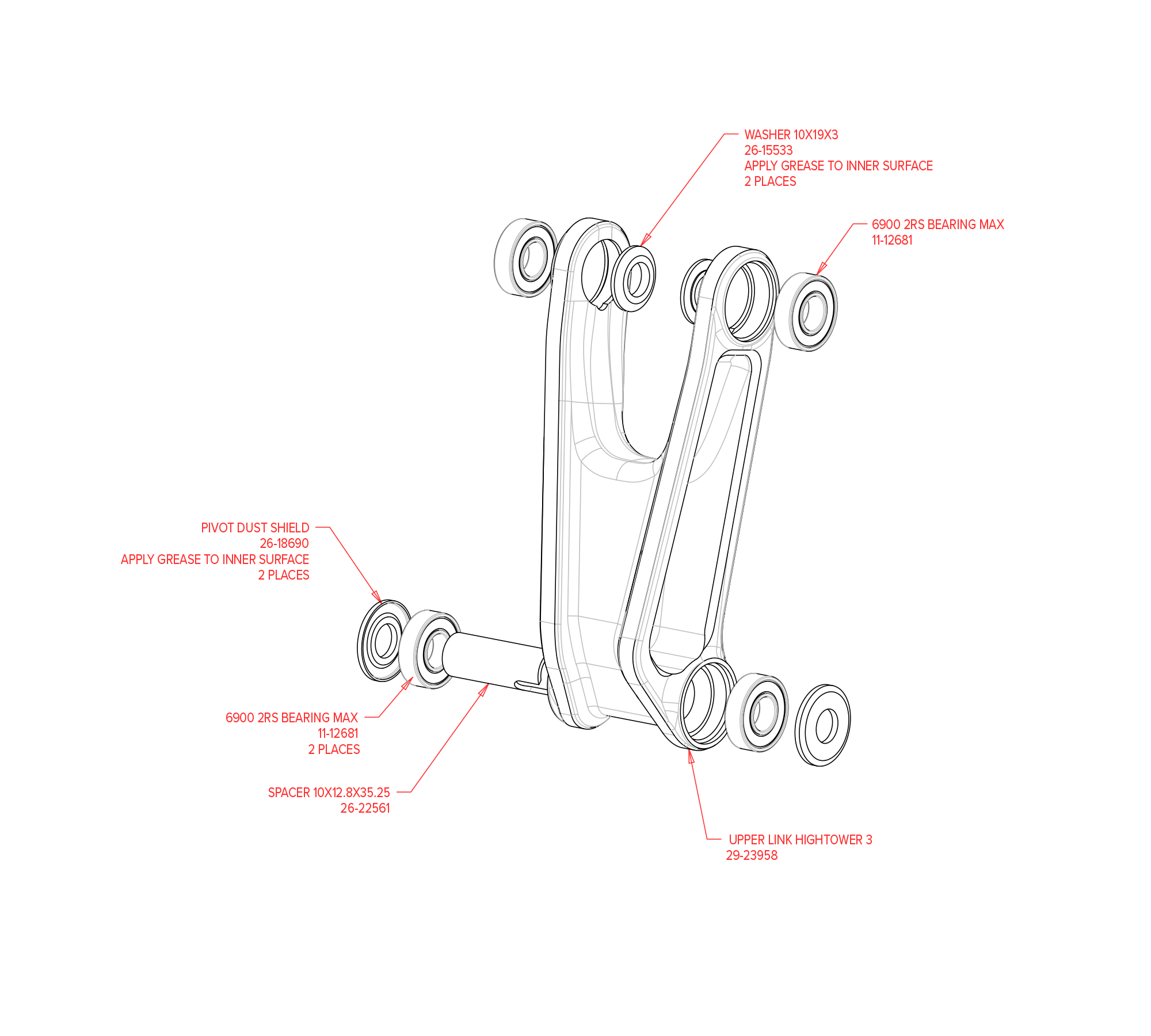 Hightower 3 Exploded Diagram Upper Link