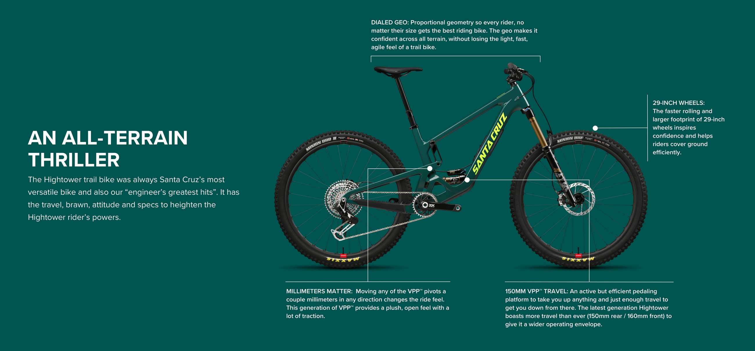 The Santa Cruz Bicycles Hightower 4 - Carbon Full Suspension Mountain Bike