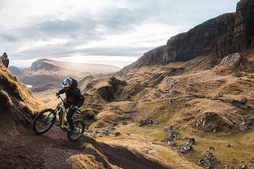 Danny MacAskill riding the Santa Cruz Heckler emtb 