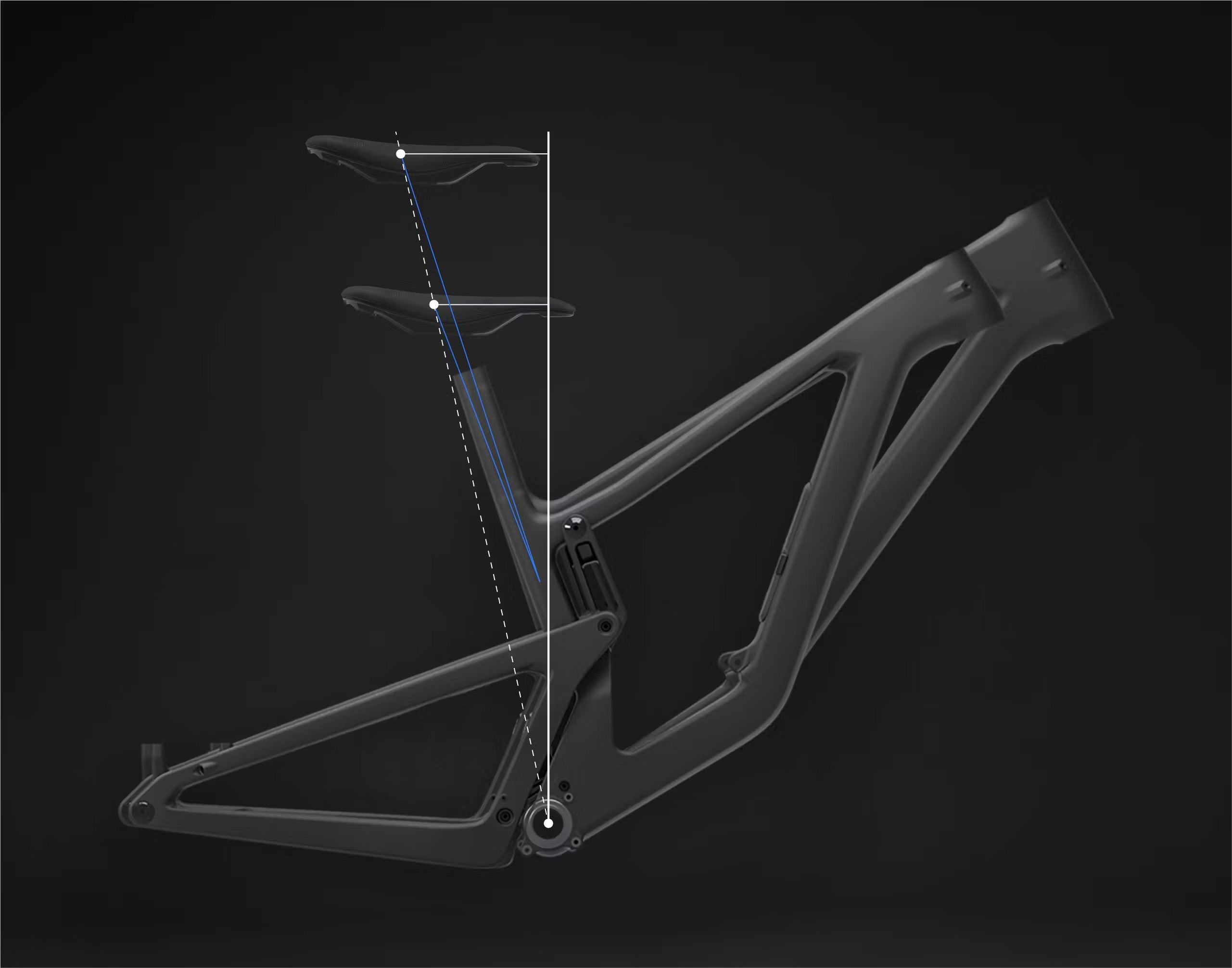 a graphic of the various frame sizes that Santa Cruz Bicycles offers